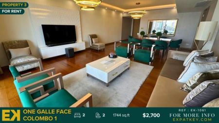 Living Room - Multiple Listings | 2 Bedrooms at One Galle Face For Rent | Starting from $2,500 | Colombo 1