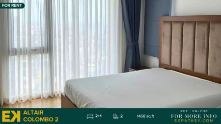 Bedroom - Altair | 2 Bedrooms + 1 Study Room | FOR RENT | Straight Tower | $1,700 | Colombo 02 | EK-1130