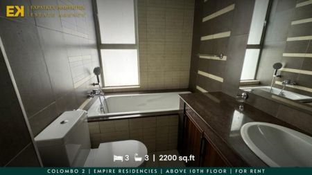 Bathroom - Empire Residencies | 3 Bedrooms | For Rent | Above 10th Floor | 2200 sq.ft | Colombo 2 | EK-1143 