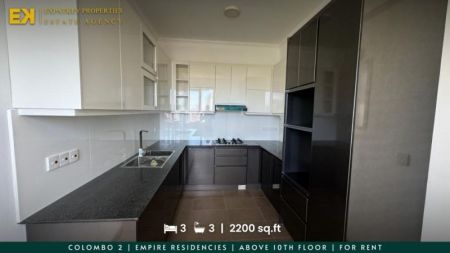 Kitchen - Empire Residencies | 3 Bedrooms | For Rent | Above 10th Floor | 2200 sq.ft | Colombo 2 | EK-1143 