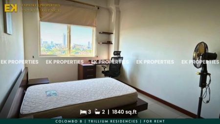 Bedroom - 3 Bedroom Apartment | Trillium Residencies | For Rent | Fully Furnished | Colombo 8 | 1840 sq.ft | EK-1232
