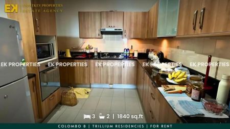 Kitchen - 3 Bedroom Apartment | Trillium Residencies | For Rent | Fully Furnished | Colombo 8 | 1840 sq.ft | EK-1232