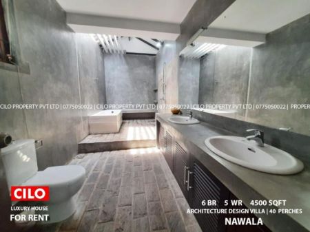 Bathroom - Luxury villa  for immediate rent with a swimming pool- Nawala