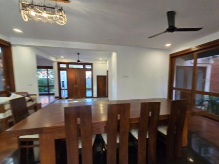 Dining room - Modern 03 bedroom semi-furnished 3,000 Sq Ft new house with large rooftop terrace in Nugegoda for immediate rental.