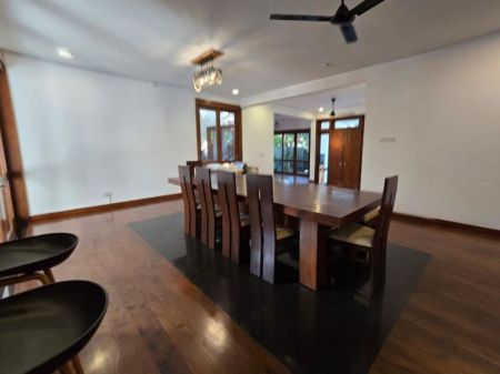 Dining room - Modern 03 bedroom semi-furnished 3,000 Sq Ft new house with large rooftop terrace in Nugegoda for immediate rental.