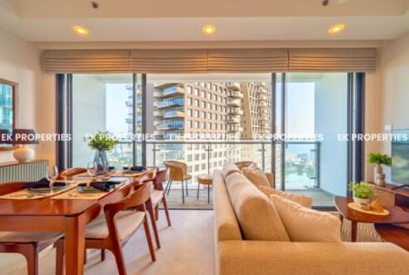 Living Room - 2 Bedroom Furnished Apartment For Rent in Capitol Twin Peaks, Colombo 2 | Above 25th Floor | EK-1452