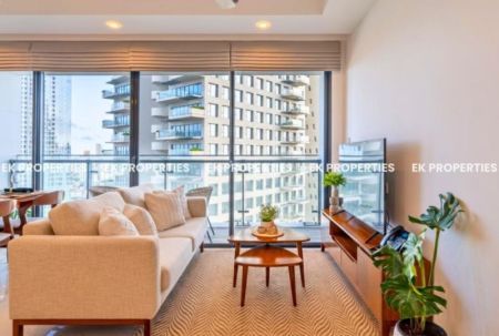 Living Room - 2 Bedroom Furnished Apartment For Rent in Capitol Twin Peaks, Colombo 2 | Above 25th Floor | EK-1452