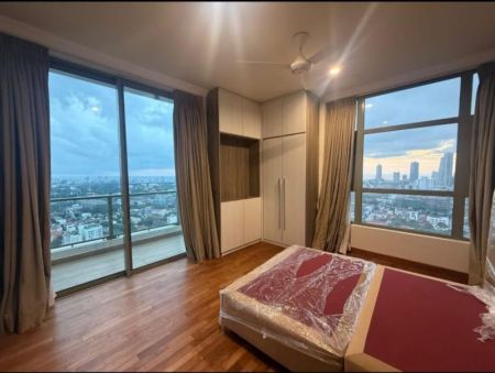 Bedroom - Modern Semi-Furnished 3 Bedroom Apartment with City Views – The Grand, Colombo 7 (Montri J)