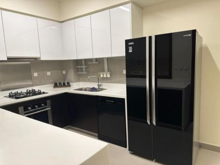 Kitchen - Cinnamon Life/sea views/high-end furnished/02beds/for rent in Colombo-02. 
