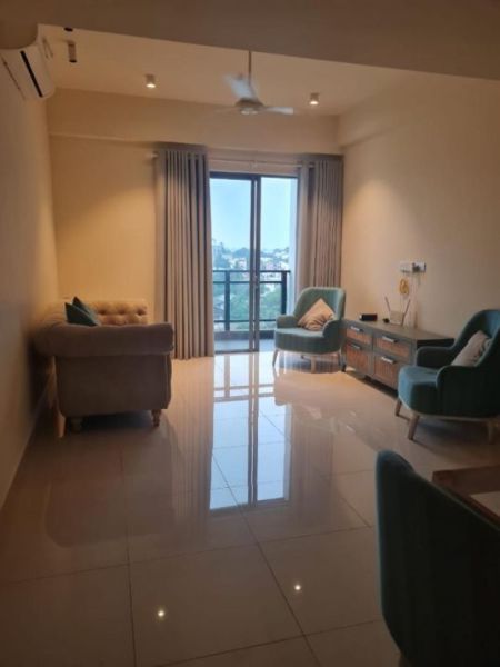Living Room - Fully-furnished, two bedroom, two washroom apartment at Aquaria 