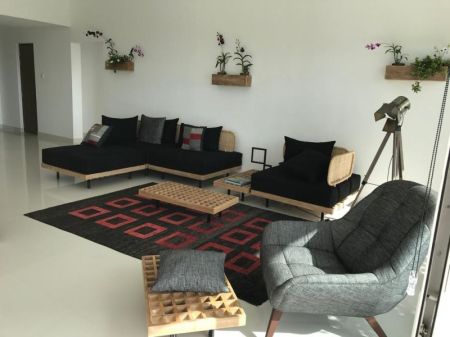 Living Room - Luxury 3BR Fully-Furnished Apartment for Rent at Clearpoint Residencies