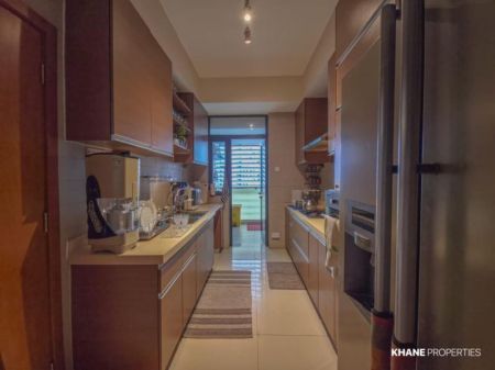 Kitchen - Fully Furnished 3 Bedroom Garden View Apartment for Sale at Havelock City (Urgent Sale)