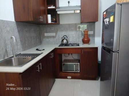 Kitchen - Fully Furnished Apartment for Long Term Rent – Elixia 3C’s Resort Apartments, Malabe (LKR 150,000 Per Month)