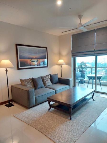 Living Room - 2 Bedroom Fully Furnished Apartment For Rent At The Grand Ward Place ( Colombo 7).
