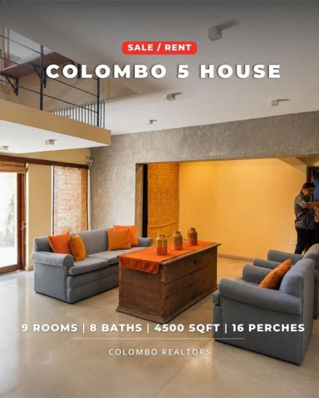 Living Room - Colombo 5 House - 9 Room 8 Washroom Spacious House on 16p for RENT / LEASE - Dr. Lester James Peiris Mawatha / Dickmans 
