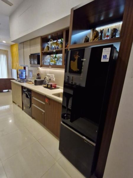 Kitchen - Trizen/high-end furnished/01 bed/for rent in Colombo-02. 