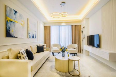 Living Room - 3 Bedroom Apartment for Rent in The Address