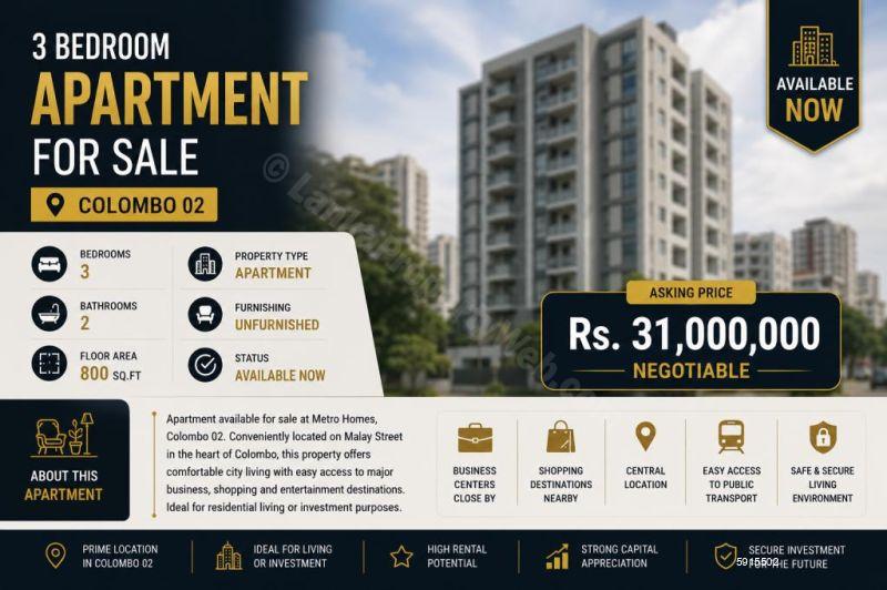 Apartment for sale in Colombo 2