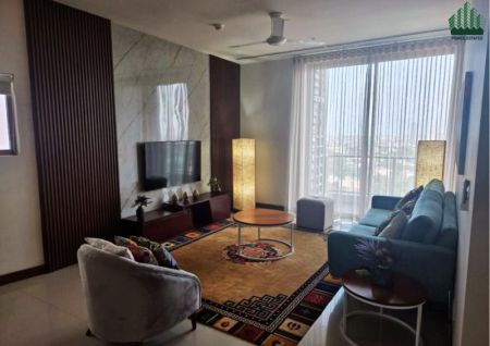 Living Room - Furnished 3-Bedroom Sea View Apartment at The Grand