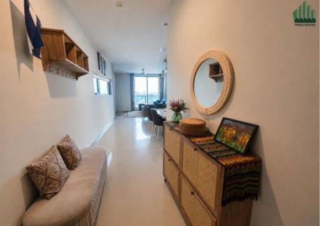 Living Room - Furnished 3-Bedroom Sea View Apartment at The Grand