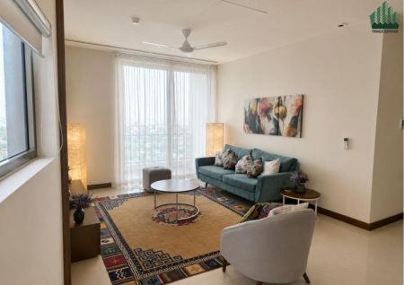 Living Room - Furnished 3-Bedroom Sea View Apartment at The Grand