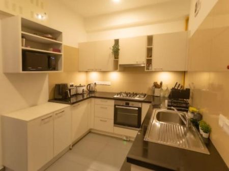 Kitchen - Brand New Iconic Galaxy highest category 2 bedrooms furnished apartment rent -Rajagiriya