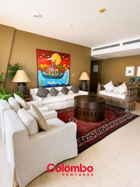Living Room - ALTAIR - 4 Room Sloping Sea View Fully Furnished Luxury Apartment for RENT - Colombo 2  (AR-223)