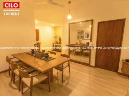 Dining room - Iconic Galaxy 3 bedrooms furnished apartment at Rajajgiriya for immediate rent 