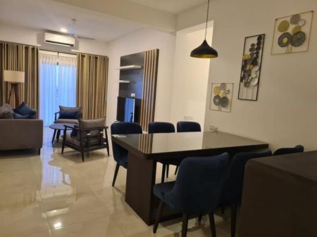 Living Room - Fully Furnished 2-Bedroom Apartment for Rent at Iconic Galaxy / LKR 310,000 Monthly (EM009AM)