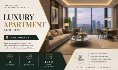 Living Room - (NAR696) Luxury Apartment for Rent in Colombo 03