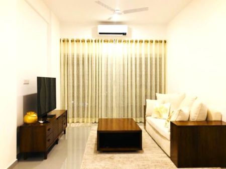 Living Room - Fully Furnished 2-Bedroom Apartment for Sale at Iconic Galaxy, Rajagiriya