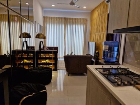 Living Room - Trizen 1 BR Higher Floor Fully Furnished Apartment for Sale 