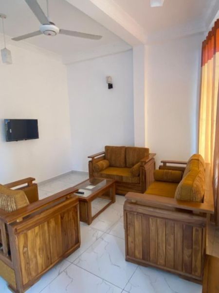 Living Room - Fully Furnished 3-Bedroom Apartment Available for Short-Term Stay in Kalubowila Property Code: (CSA202)