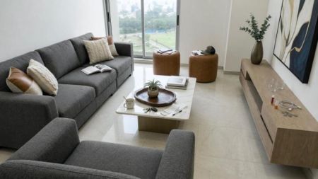Living Room - 2 Bedroom Fully Furnished Apartment for Rent – Iconic Galaxy, Rajagiriya | LKR 325,000/Month (Negotiable) | (EM142JS)