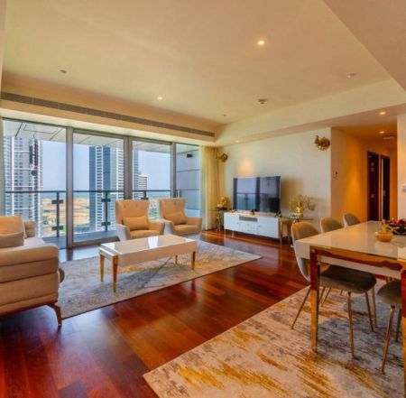 Living Room - 3 Bedroom Fully Furnished Apartment for Rent – Astoria Residences