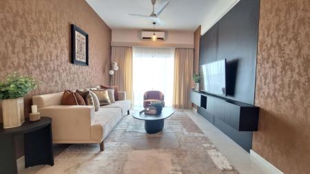 Living Room - Iconic galaxy higher floor fully furnished unit at Rajajgiriya sale 