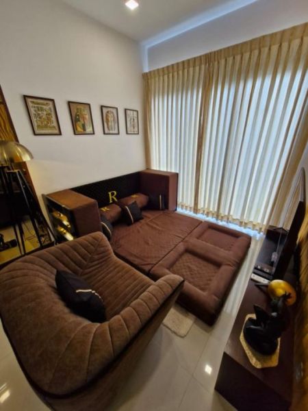 Living Room - Trizen 1 BR Higher Floor Fully Furnished Apartment for Sale 