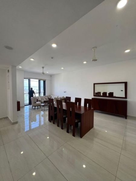 Dining room - Elegant Fully Furnished 3BR Apartment with City Views at Park Heights, Colombo 05