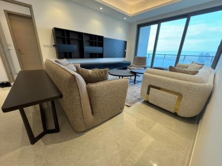 Living Room - Fully Furnished 3 Bed Apartment for rent in 606 The Address