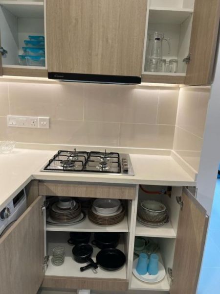 Kitchen - 🏙️ USD 2,100/Month – Fully Furnished 2BR + Study Apartment for Rent at Trizen Residencies, Colombo 02 🏙️