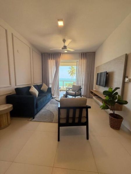 Living Room - Beach front apartment for sale in Uswetakeiyawa 