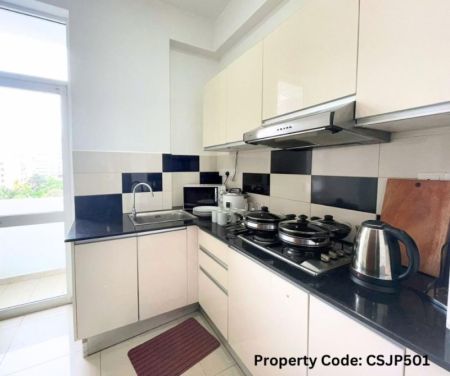 Kitchen - Short-Term Rental – 3-Bedroom Furnished Apartment in Wellawatte. (Property Code: CSJP5001)