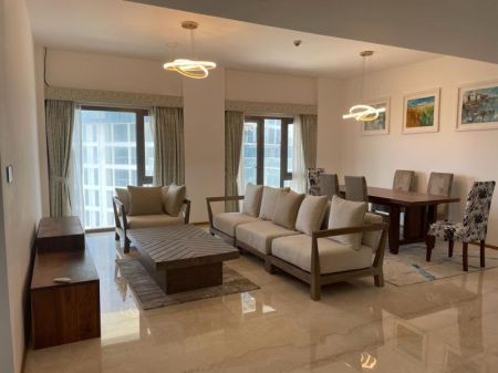 Living Room - Luxury 3 Bedroom Fully Furnished Apartment for Rent – Altair Residences, Colombo 02