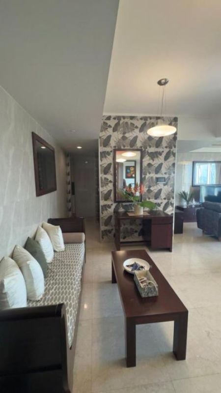 Living Room - Fully Furnished 2 Bedroom with Port City & Lotus Tower Views for Rent - Emperor Residence