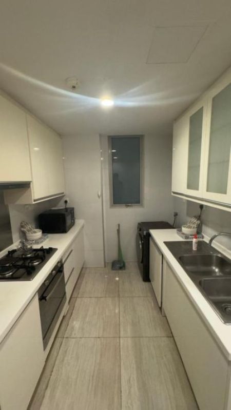 Kitchen - Fully Furnished 2 Bedroom with Port City & Lotus Tower Views for Rent - Emperor Residence