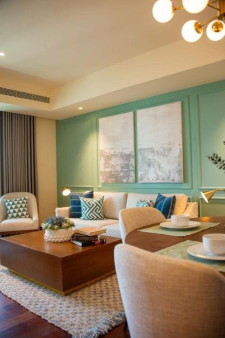 Living Room - Luxury 2-Bedroom Apartment for Rent – Cinnamon Life, Colombo 02