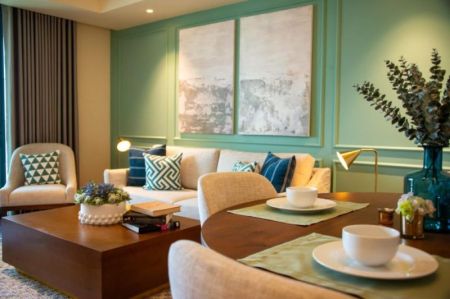 Living Room - Luxury 2-Bedroom Apartment for Rent – Cinnamon Life, Colombo 02