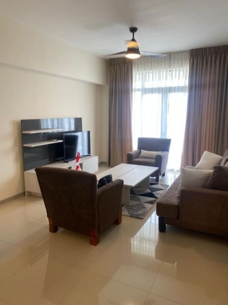 Living Room - Fully Furnished 1 Bedroom Apartment for Rent – Havelock City, Colombo 05 | LKR 320,000 Month (EM155JS)