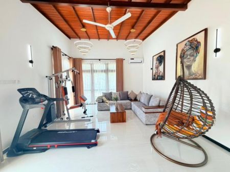 Living Room - Pelawatta Newly Build Super Luxury Fully Furnished 3 Story House For Sale 