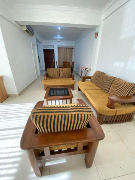 Living Room - 3-Bedroom Fully Furnished Apartment Available for Short-Term Stay in Colombo 05. (CSMP203)